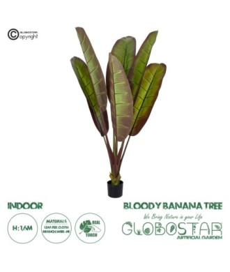 GloboStar® Artificial Garden BLOODY BANANA TREE 20117 - Τεχνητό Διακοσμητικό Φυτό Αιματόφυλλη Μπανανιά - Μπανανόδεντρο Υ160cm